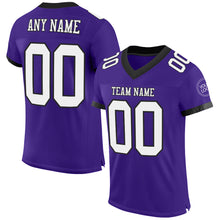 Load image into Gallery viewer, Custom Purple White-Black Mesh Authentic Football Jersey