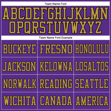 Load image into Gallery viewer, Custom Purple Old Gold-Black Mesh Authentic Football Jersey