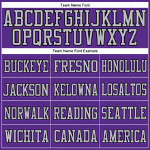 Load image into Gallery viewer, Custom Purple Gray-Black Mesh Authentic Football Jersey