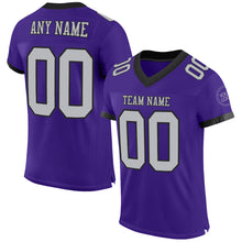 Load image into Gallery viewer, Custom Purple Gray-Black Mesh Authentic Football Jersey