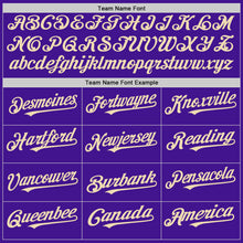 Load image into Gallery viewer, Custom Purple Cream Mesh Authentic Throwback Baseball Jersey