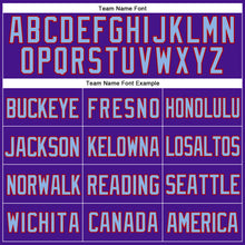 Load image into Gallery viewer, Custom Purple Light Blue-Red Mesh Authentic Throwback Baseball Jersey