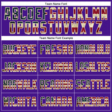 Load image into Gallery viewer, Custom Purple Vintage USA Flag-Cream Mesh Authentic Throwback Baseball Jersey