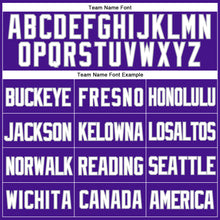 Load image into Gallery viewer, Custom Purple White-Gray Mesh Authentic Throwback Baseball Jersey