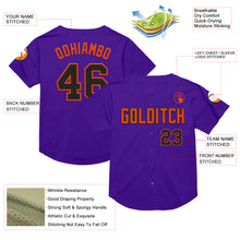 Load image into Gallery viewer, Custom Purple Black-Orange Mesh Authentic Throwback Baseball Jersey
