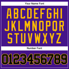 Load image into Gallery viewer, Custom Purple Black-Gold Mesh Authentic Throwback Baseball Jersey