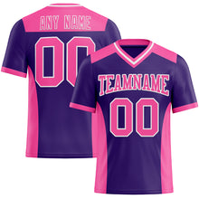 Load image into Gallery viewer, Custom Purple Pink-White Authentic Football Jersey