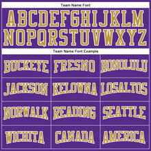 Load image into Gallery viewer, Custom Purple Old Gold-White Authentic Football Jersey