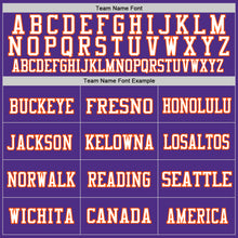 Load image into Gallery viewer, Custom Purple White-Orange Mesh Authentic Throwback Football Jersey