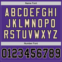 Load image into Gallery viewer, Custom Purple Black-Cream Mesh Authentic Throwback Football Jersey