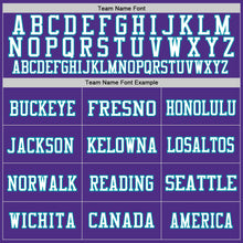 Load image into Gallery viewer, Custom Purple Teal-White Mesh Authentic Throwback Football Jersey