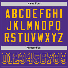 Load image into Gallery viewer, Custom Purple Gold Mesh Authentic Throwback Football Jersey