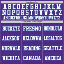 Load image into Gallery viewer, Custom Purple White-Light Blue Mesh Authentic Throwback Football Jersey
