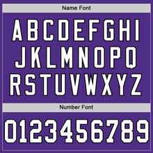 Load image into Gallery viewer, Custom Purple White-Black Mesh Authentic Throwback Football Jersey