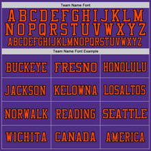 Load image into Gallery viewer, Custom Purple Orange-Black Mesh Authentic Throwback Football Jersey