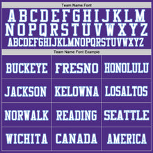 Load image into Gallery viewer, Custom Purple Light Blue-White Mesh Authentic Throwback Football Jersey