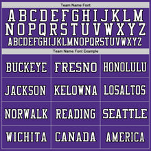 Load image into Gallery viewer, Custom Purple Black-White Mesh Authentic Throwback Football Jersey