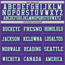 Load image into Gallery viewer, Custom Purple Kelly Green-White Mesh Authentic Throwback Football Jersey