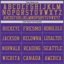 Load image into Gallery viewer, Custom Purple Old Gold-Black Mesh Authentic Throwback Football Jersey