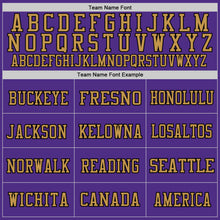 Load image into Gallery viewer, Custom Purple Old Gold-Black Mesh Authentic Throwback Football Jersey