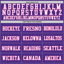 Load image into Gallery viewer, Custom Purple Pink-Black Mesh Authentic Throwback Football Jersey