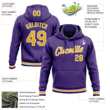 Load image into Gallery viewer, Custom Stitched Purple Gold-White Sports Pullover Sweatshirt Hoodie