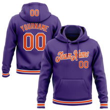 Load image into Gallery viewer, Custom Stitched Purple Orange-White Sports Pullover Sweatshirt Hoodie