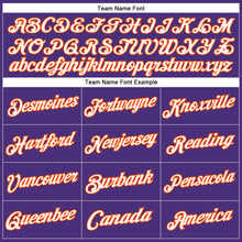 Load image into Gallery viewer, Custom Stitched Purple White-Orange Sports Pullover Sweatshirt Hoodie