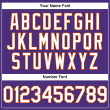 Load image into Gallery viewer, Custom Stitched Purple White-Orange Sports Pullover Sweatshirt Hoodie