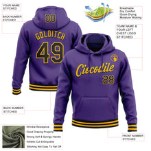 Load image into Gallery viewer, Custom Stitched Purple Black-Gold Sports Pullover Sweatshirt Hoodie