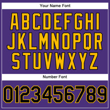 Load image into Gallery viewer, Custom Stitched Purple Black-Gold Sports Pullover Sweatshirt Hoodie