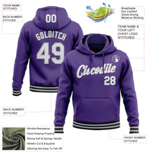 Load image into Gallery viewer, Custom Stitched Purple Gray-Black Sports Pullover Sweatshirt Hoodie