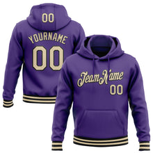 Load image into Gallery viewer, Custom Stitched Purple Cream-Black Sports Pullover Sweatshirt Hoodie