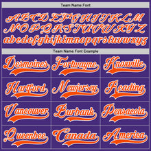 Load image into Gallery viewer, Custom Purple Orange-White Hockey Lace Neck Jersey