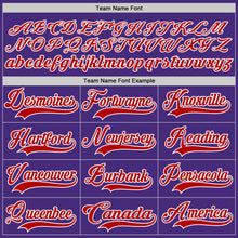 Load image into Gallery viewer, Custom Purple Red-White Hockey Lace Neck Jersey
