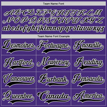 Load image into Gallery viewer, Custom Purple Black-White Hockey Lace Neck Jersey