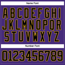 Load image into Gallery viewer, Custom Purple Black-Gold Hockey Lace Neck Jersey