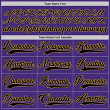 Load image into Gallery viewer, Custom Purple Black-Old Gold Hockey Lace Neck Jersey