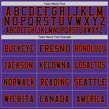 Load image into Gallery viewer, Custom Purple Black-Orange Mesh Authentic Throwback Football Jersey