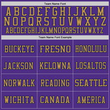 Load image into Gallery viewer, Custom Purple Navy-Old Gold Mesh Authentic Throwback Football Jersey