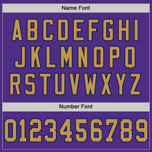 Load image into Gallery viewer, Custom Purple Old Gold-Navy Mesh Authentic Throwback Football Jersey