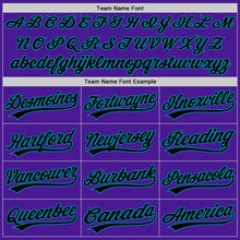 Load image into Gallery viewer, Custom Purple Black-Teal Authentic Throwback Baseball Jersey