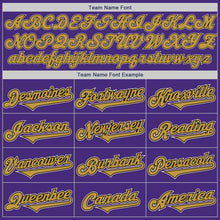 Load image into Gallery viewer, Custom Purple Old Gold Black-Cream Authentic Baseball Jersey
