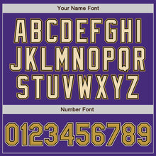 Load image into Gallery viewer, Custom Purple Old Gold Black-Cream Authentic Baseball Jersey