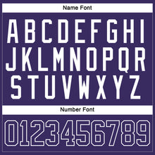 Load image into Gallery viewer, Custom Purple White Hockey Jersey