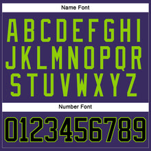 Load image into Gallery viewer, Custom Purple Black-Neon Green Hockey Jersey