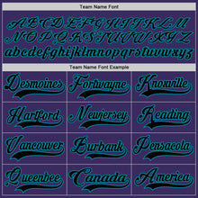 Load image into Gallery viewer, Custom Purple Black-Teal Hockey Jersey