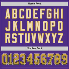 Load image into Gallery viewer, Custom Purple Old Gold Black-Cream Mesh Authentic Football Jersey