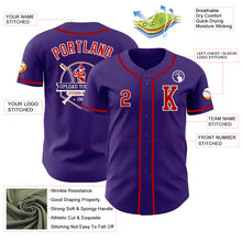 Load image into Gallery viewer, Custom Purple Red-White Authentic Baseball Jersey