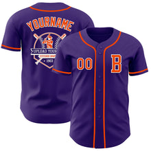 Load image into Gallery viewer, Custom Purple Orange-White Authentic Baseball Jersey